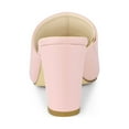 thumbnail image 2 of BLISSFUL STEP Women's Slip on Block Heel Slide Sandals Mules Pink 7, 2 of 7