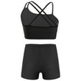 thumbnail image 2 of Zaldita Kids Girls Gymnastics/Ballet/Dance/Swim Outfits Sports Bra Crop Tops and Booty Shorts Active Black 14, 2 of 7