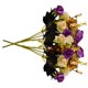 thumbnail image 3 of Ramo de rosas de cristal artificial Ceremonia de banquete de boda Decoración floral de tela de seda rosa falsa, Morado oscuro Inevent HA6935-06B, 3 of 6