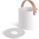 thumbnail image 2 of Lala Dolce Soporte dispensador de pañuelos redondo moderno, cubierta de caja de plástico, organizador de servilletas con asas de cuero para encimeras de tocador de baño, aparadores, mesita de noc, 2 of 5