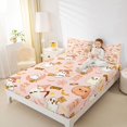 thumbnail image 3 of Manfei Cartoon Ghost Pumpkin Bed Sheets 4-Piece, Happy Halloween Flying Bats Full Size Sheets, Light Pink White,1 Fitted Sheet, 1 Flat Sheet and 2 Pillowcases, 3 of 5