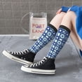 thumbnail image 3 of Lsque Vintage Blue Printed Crew Socks Men's Women's LightWeight Thin Casual Calf Socks ,Knee High Socks,Cotton Socks, 3 of 9