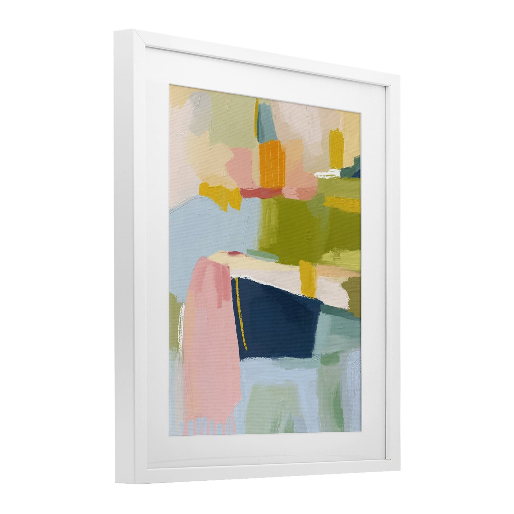 Stupell Industries Pastel Wonder Brushstrokes White Framed Print Under Glass, design by Lisa Nohren