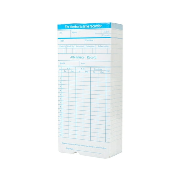 Abanopi 90pcs/ Pack Time Cards Timecards Monthly 2-sided 18 * 8.4cm for Employee Attendance Time Clock Recorder