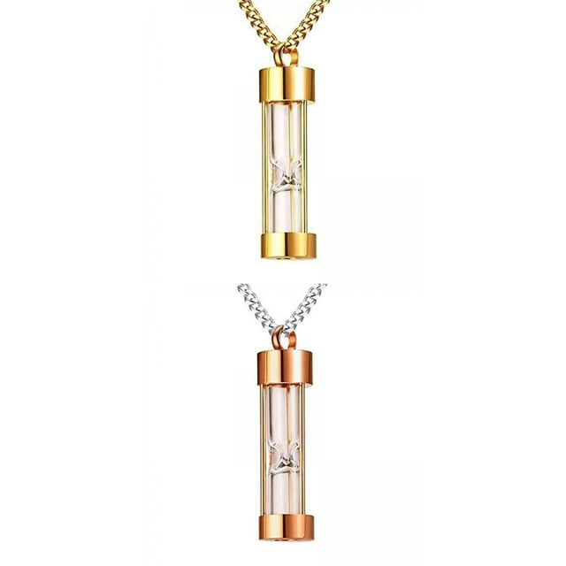 Collar de Reloj de Arena Sunnimix Joyas de Cremación Acero Inoxidable Para Cenizas