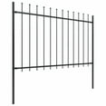 thumbnail image 2 of vidaXL Garden Fence Patio Privacy Screen Fence Wall with Spear Top Steel Black, 2 of 136