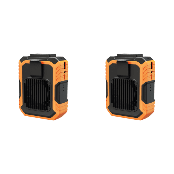 Ventilador Correa Portátil 3 Velocidades 4000 MAh Enfriador Eléctrico para Al Aire Libre () Naranja