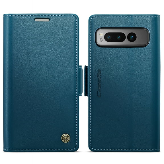 Case for Google Pixel 8 Pro Wallet Case, Retro PU Leather Flip Case with Magnetic Closure, [RFID Blocking] Card Holder and Kickstand for Men Women, TPU Shockproof Full Protective Case, Blue