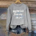 thumbnail image 2 of Bcresic Fall Classic Sweatshirts for Women Cute Letter Pullover Fleece Lined Crewneck Sweatshirt Casual Comfy Holiday Jumper Tops Yes, I'm Still Graphic Hoodie Sweater Clothes,01A_Gray,X-Small, 2 of 4