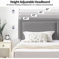 thumbnail image 2 of Katkuca Twin Bed Frame, Upholstered Queen Size Platform Bed Frame with Adjustable Headboard, Strong Wood Slat Support, No Box Spring Needed, Dark Gray, 2 of 7