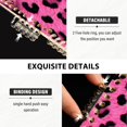 thumbnail image 4 of Haosy Pink Leopard Print Cherry Flower Notebooks 1-subject Journal 60 Sheets A5 College Ruled Paper Detachable Ring 8.3"x5.7", 4 of 8