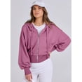 thumbnail image 3 of Womens Zip Up Hoodies Cropped Sweatshirts Casual Comfy Cute Zip Jackets Fashion Trendy Fall Outfits 2025 Y2K Clothes, 3 of 9