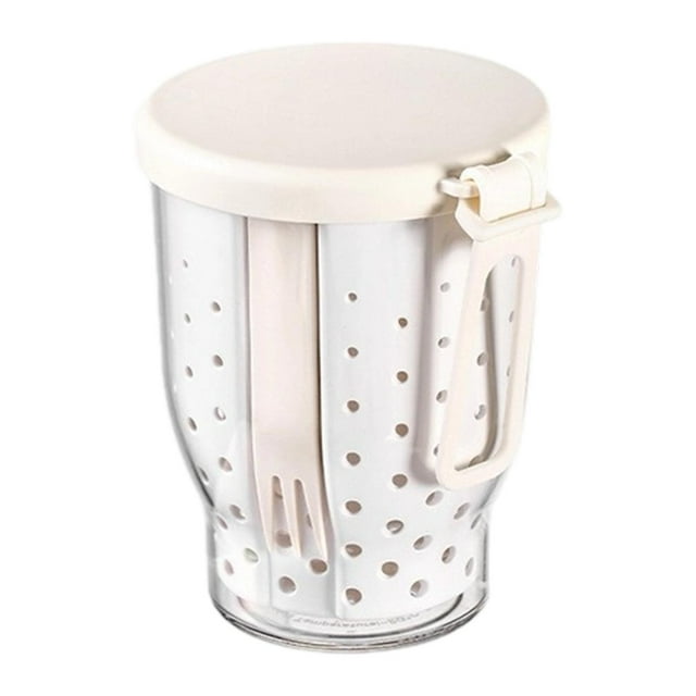 Recipiente para almacenar ensalada de frutas, recipiente para almacenar alimentos, portátil para frutas, para ensalada con tenedor para desayuno,