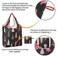 thumbnail image 4 of 5 Pack Foldable Shopping Bag,Black and Pink Christmas Tree Pattern Reusable Grocery Bags with Pockets,Large Reusable Tote Bags with Handles Waterproof & Lightweight, 4 of 6