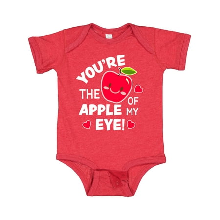 

Inktastic Youre the Apple of My Eye Valentine Pun with Cute Apple Gift Baby Boy or Baby Girl Bodysuit