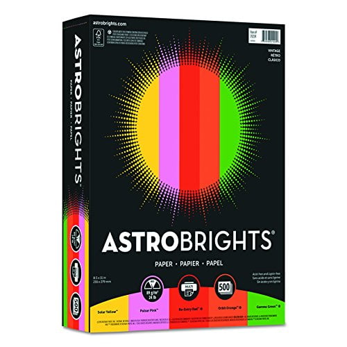 Wausau Paper Astrobrights Colored Paper Assortment, 500Sheets, 8.5 x