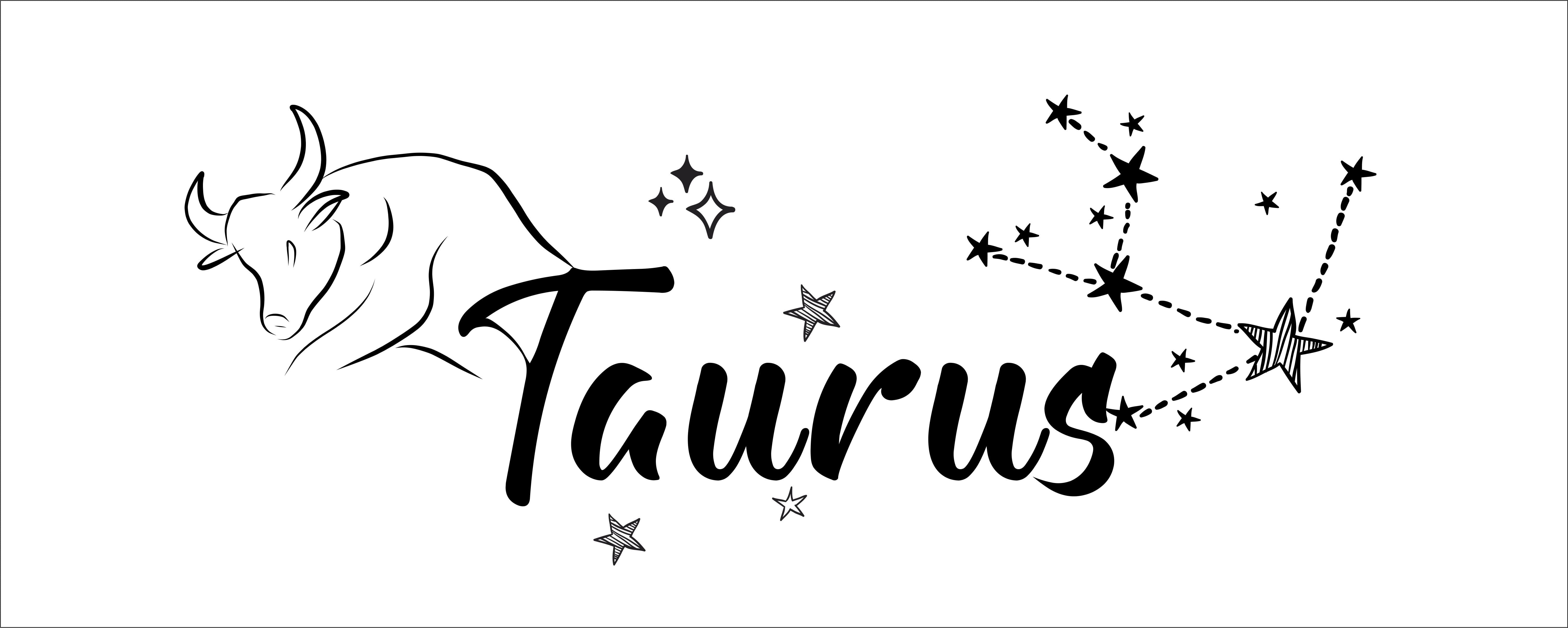 Astrological Pattern Taurus Wall Art Decal 8" x 20" DIY Stick And