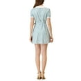 thumbnail image 3 of INSPIRE CHIC Women's Floral Dress Point Collar Button up Belted Summer Dresses Blue XL, 3 of 5