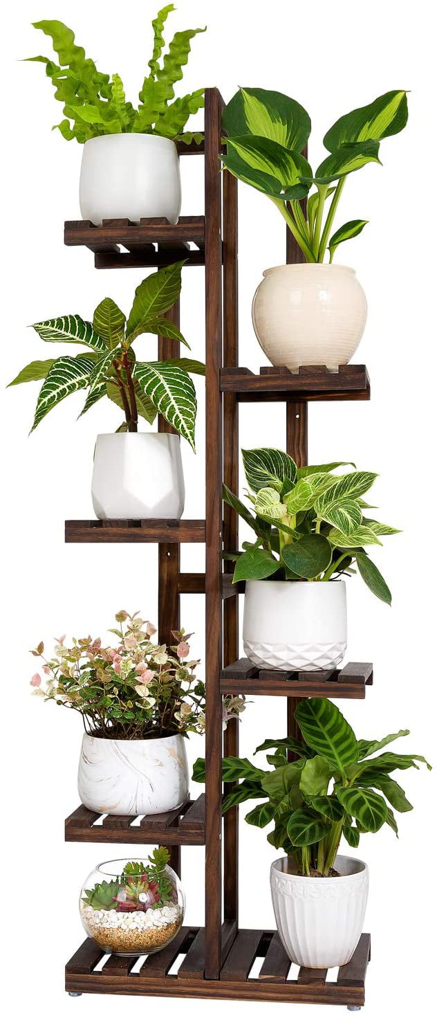 Patio Indoor/Outdoor Flower Pot Stands,Modern Flower Pot Holder Display Potted Rack for House Big-time Wooden Plant Stand Planter Not Included Garden 