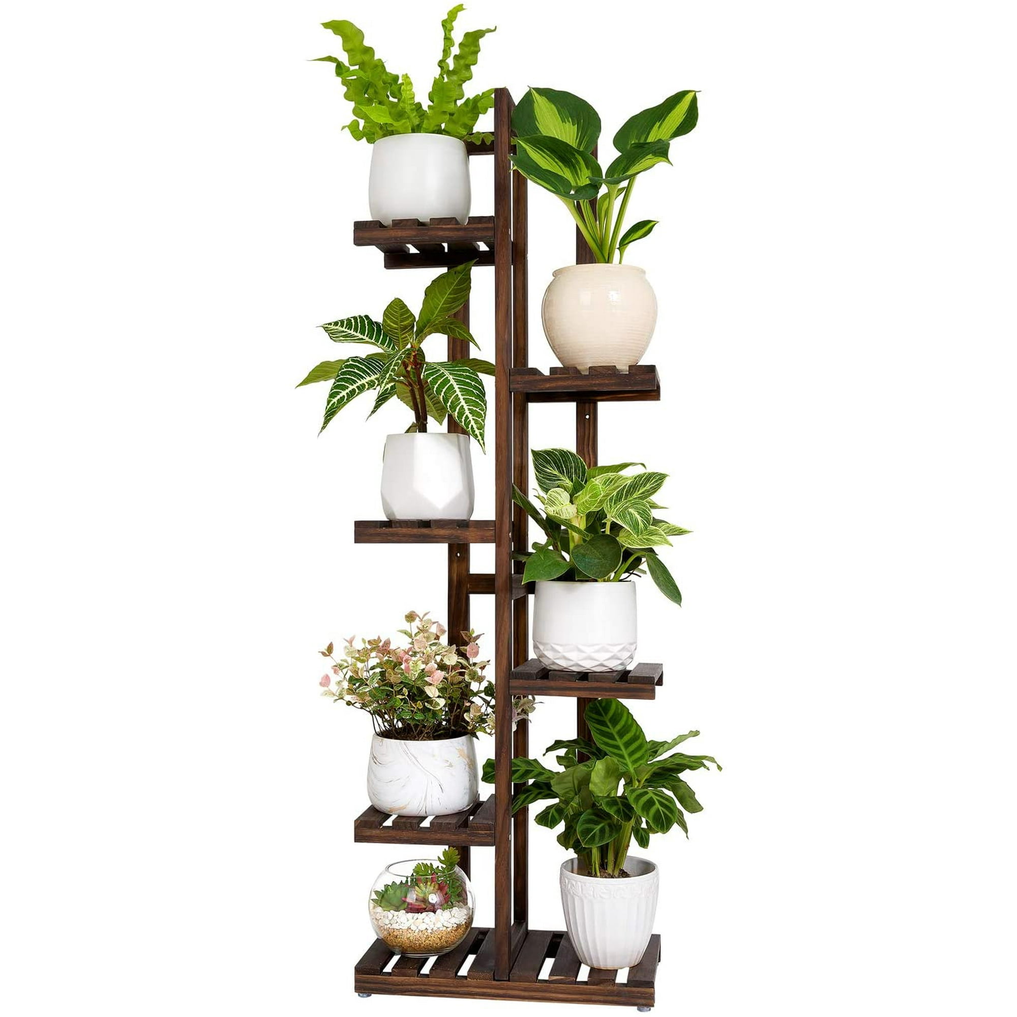 Tall multi level plant stand indoor
