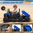 thumbnail image 5 of Track Seven 24V Ride on Dump Truck, 400W 6-Wheel Ride on UTV Car for Big Kids with Electric Dump Bed, Remote Control, Music, Lights, Spring Suspension, 24V Ride on Toy Car for Kids Aged 3+, Blue, 5 of 7