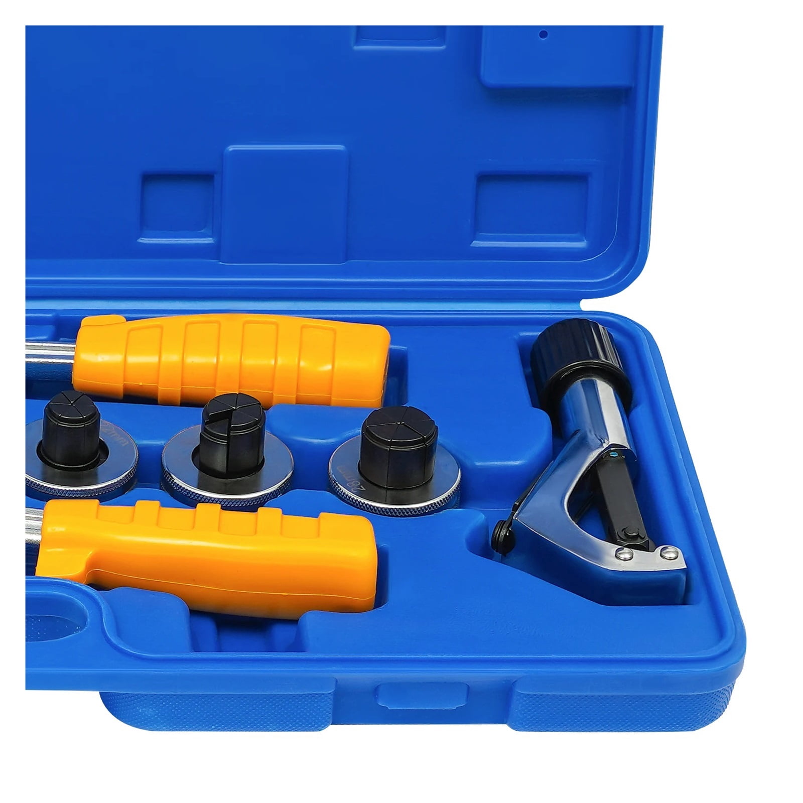Lever Tube Expander Kit with 7 Interchangeable Heads | Manual HVAC & Plumbing Tool Set for 10-28mm Pipes ,Easy to Use