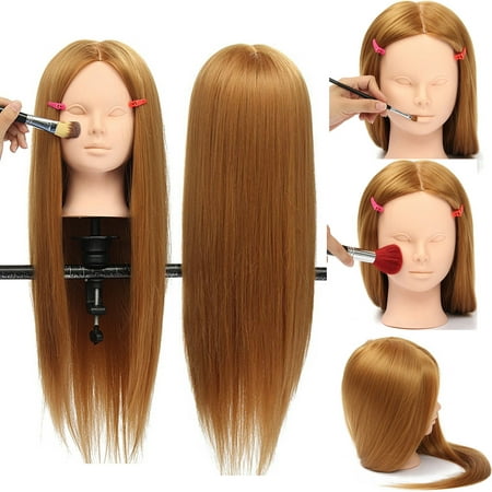 Luckyfine Makeup Practice Training Head With 30% Real Hair - Mannequin Head Salon Makeup Hairdressing Doll with