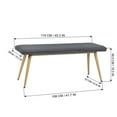 thumbnail image 4 of Homycasa Gray Fabric Upholstered Bench Oak Leg, 4 of 8