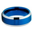 thumbnail image 2 of 8mm Blue Tungsten Ring,Blue Wedding Ring,Tungsten Carbide Ring,Engagement Ring,Blue Wedding Ring, 2 of 4