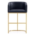 thumbnail image 1 of Manhattan Comfort Louvre Upholstered Counter Stool with Steel Base in Black, 1 of 19