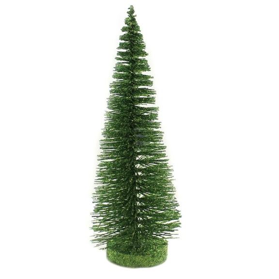 Christmas Bright Green Glitter Tree Plastic Bottle Brush Department 56 6005052