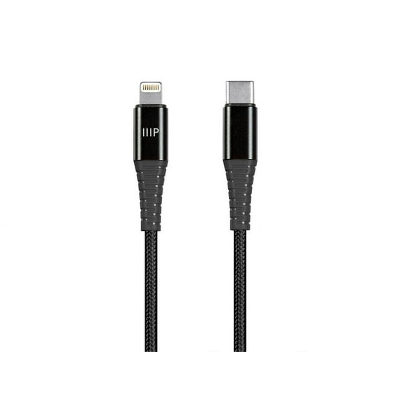 Monoprice AtlasFlex Series Durable MFi Certified Lightning to USB Type-C Rapid Charge & Sync Kevlar-Reinforced Nyl