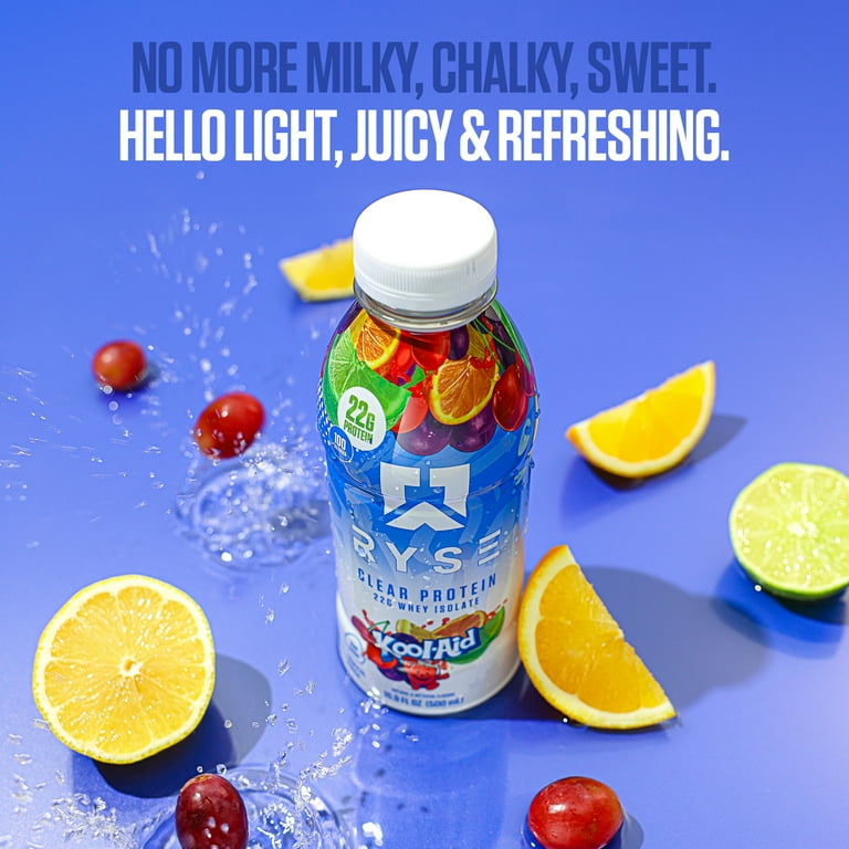 RYSE Clear Protein Shake Ready-To-Drink - Kool-Aid Tropical Punch