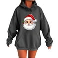 thumbnail image 3 of YOIAVAIOY Women Christmas hoodie Sweatshirt Funny Wine Glass Print Hoodies Drawstring Flap Pocket Pullover Sweatshirts Winter Casual Holiday Hoody Tops, 3 of 5