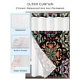 thumbnail image 2 of No Hook Shower Curtain with Snap in Liner Turkish Flower Shower Curtain -Fabric Waterproof Inner Liner, Vintage Abstract Shower Curtains Washable 48"x72", 2 of 9