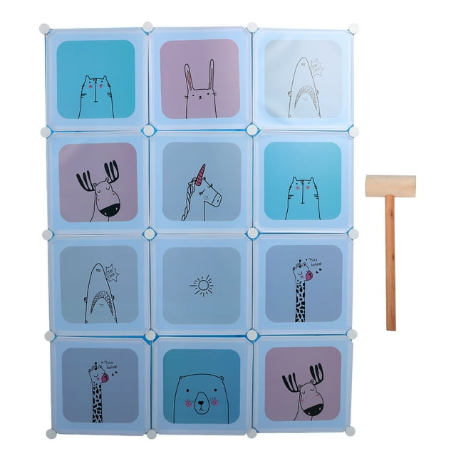 PTOOTP 1 juego de armario portátil de dibujos animados para niños, armario de ropa para niños, unidad de almacenamiento para habitación infantil