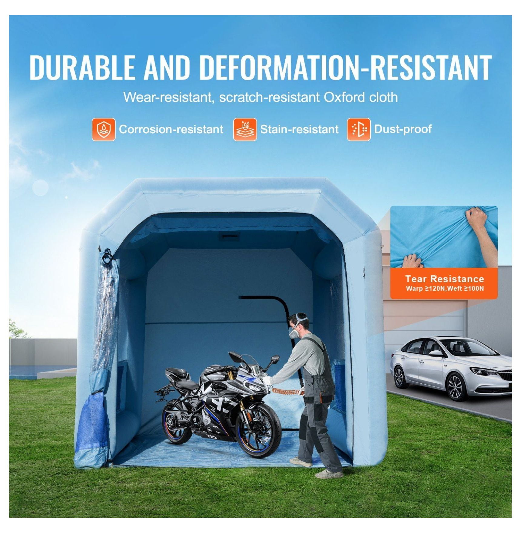 Inflatable Paint Booth 13.1 x 9.8 x 9ft, Portable Spray Booth with Blower & Filters