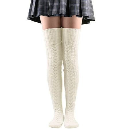 

Fashion Socks Knit Leg Stocking Thigh Long Warmers Knee Cable Women Boot Socks Over Socks
