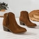 thumbnail image 4 of NECHOLOGY Botas Mujer Adulto Femenino Zapatos Botines mujer Botas de tacón grueso con cremallera y borlas de ante liso Retro a la moda para mujer (Brown, 8.5), 4 of 7