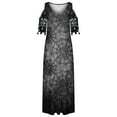 thumbnail image 4 of TopLLC Costumes d'Halloween pour Femmes, Robes d'Automne pour Femmes 2022 Mode Femmes Été Imprimé Décontracté Col en V Dentelle Halloween Manches Courtes Robe Longue Robe Maxi pour Halloween, 4 of 5