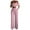 Pink, variant on Fall Linen Pant Sets Women 2 Piece Outfits Two Piece Lounge Sets for Women Maternity Women'S Spring/Summer Solid One-Line Shoulder Ruffled Short Sleeve Floor-Length Pocket Pantsuit