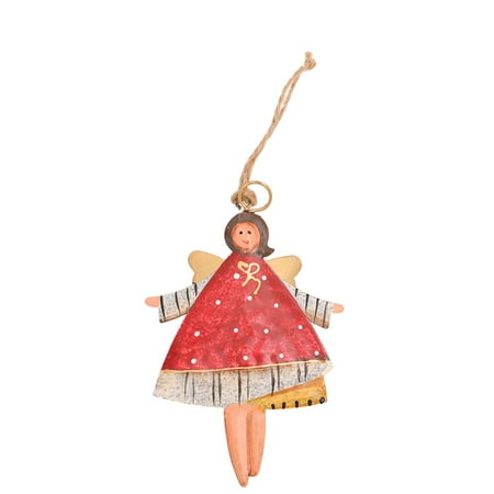 

OCUhome Christmas Pendant Angel Pattern Christmas Pendant Bright Color Wrought lron Xmas Ambience Festival Ornaments Home Decor