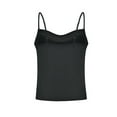 thumbnail image 4 of AWZXDE Women's Summer Thin Strap Lightweight Breathable V-Neck Camisole Tank Top with Low Fold Design for Casual Parties and Fashion Everyday Wear Black,L, 4 of 8