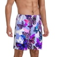 thumbnail image 2 of Easygdp Flying Butterflies Men's Short Pajama Pants, Sleep Shorts, Household Pants, Casual Pants with Pockets - Large, 2 of 9