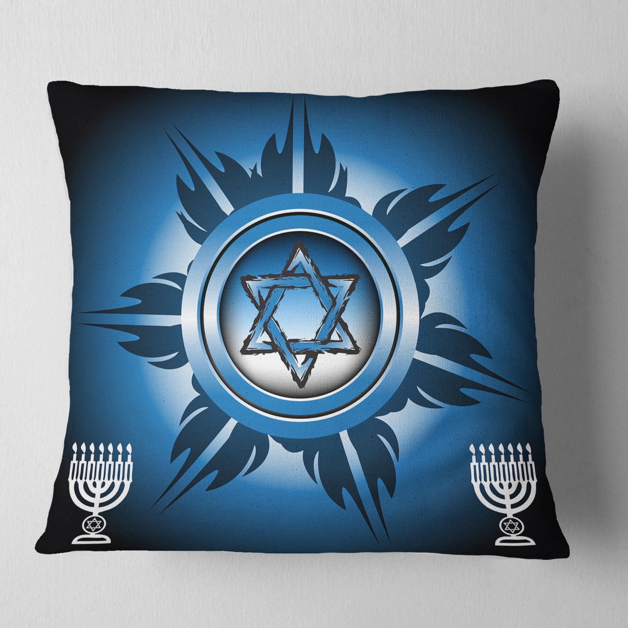 Designart Jewish Symbols - Abstract Throw Pillow - 16x16