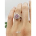 thumbnail image 2 of 8mm Pink Portuguese Cut Cubic Zirconia, Halo Ring, 5A Quality CZ, Sterling Silver, 2 of 4