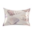thumbnail image 7 of Yayeee Pillowcase King Size Set of 2 Satin Wrinkle Resistant Pillow Case, Purple Watercolor Seashells, 7 of 7