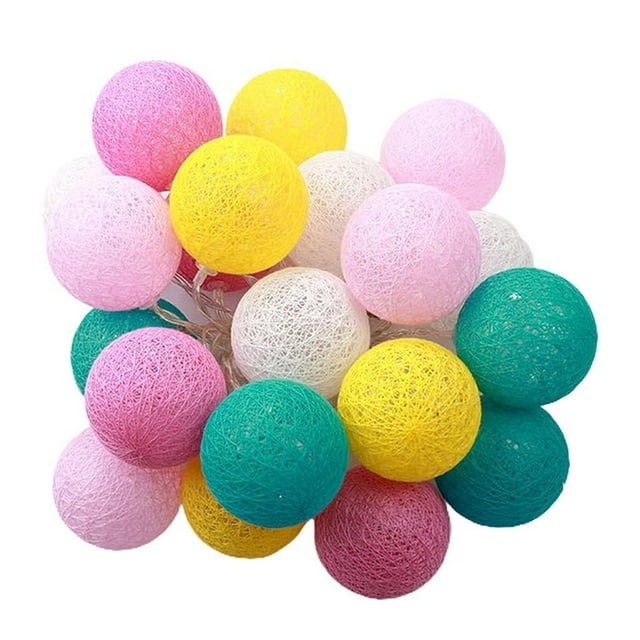 20 bolas de algodón blanco de 5 cm para colgar luces de hadas para bodas, fiestas y eventos. C_USB