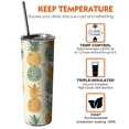 thumbnail image 6 of Pineapple Coffee Tumbler with Lid Straw Insulated Leakproof Cup Modern Tumbler 20 oz for Spring Summer Birthday Christmas, 6 of 7