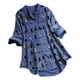 thumbnail image 1 of Blusa tipo camisa para mujer, casual, con estampado de gato, manga larga, 1 of 4